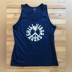 Navy Graphic tank top